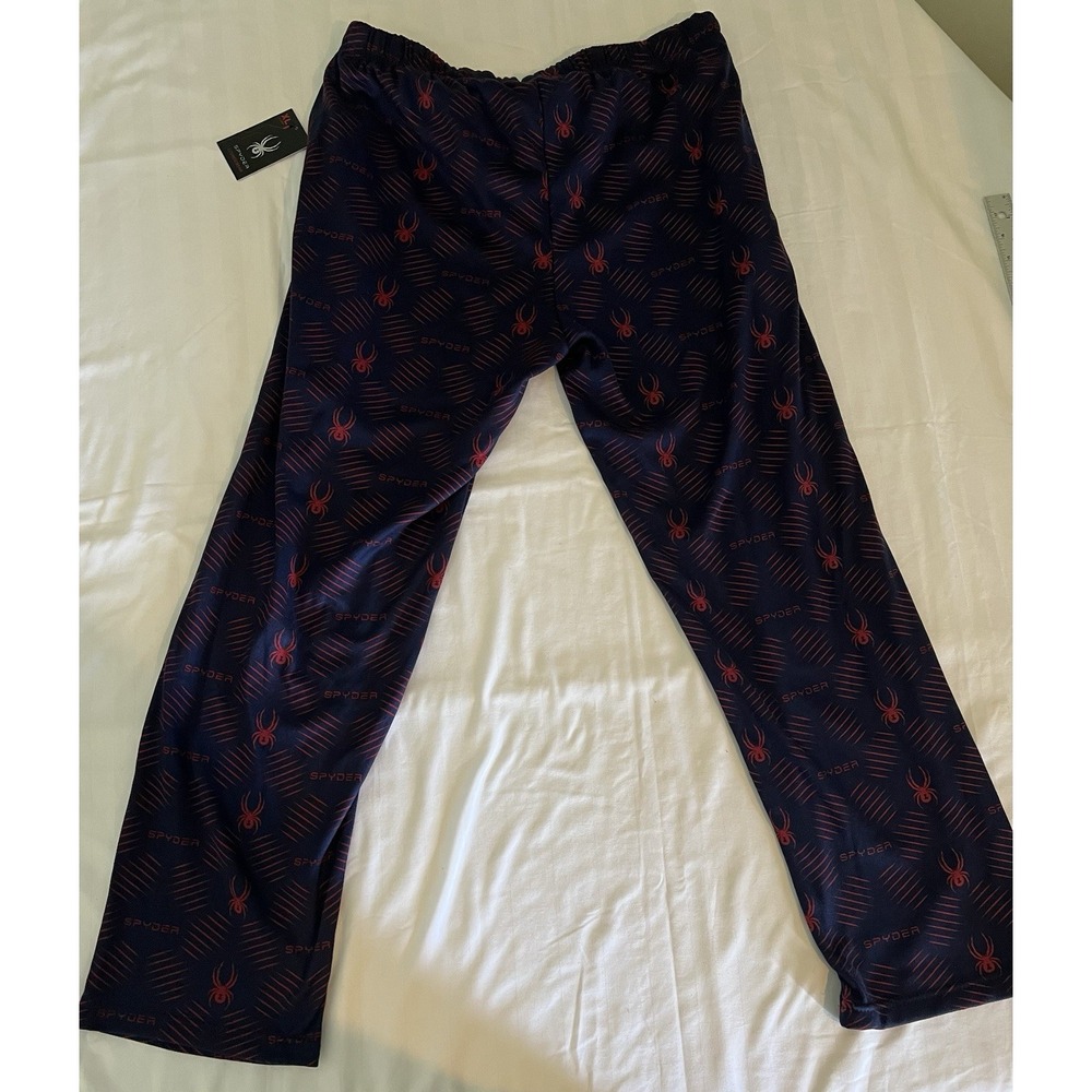 SPYDER Pajama Sweat Pants Mens XL Super Soft Navy Blue Red NWT Lounge Wear - Picture 5 of 6